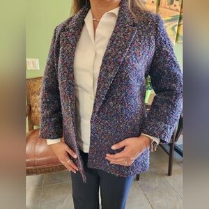 Nine West- Tweed Multicolor Flyaway Blazer